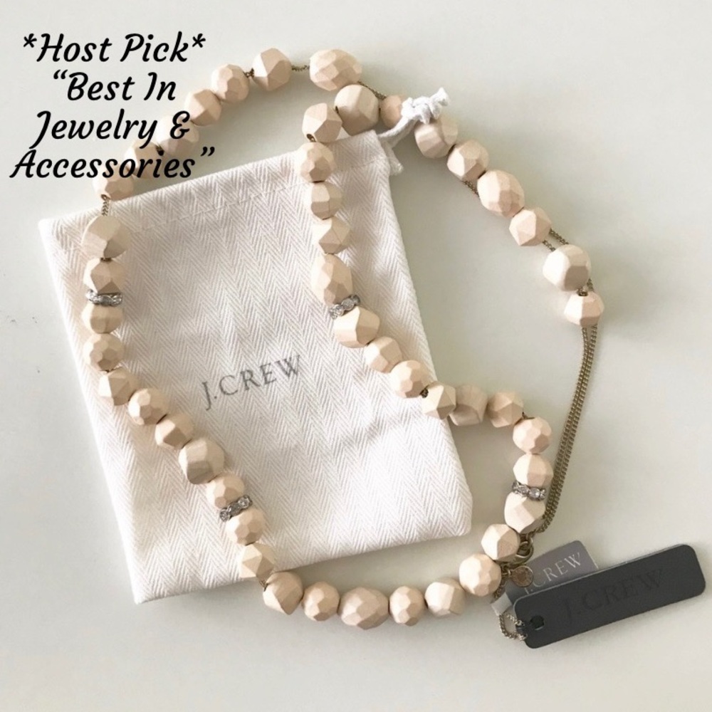 🎉HP!🎉 J. Crew Long Ivory Wooden Beaded Necklace